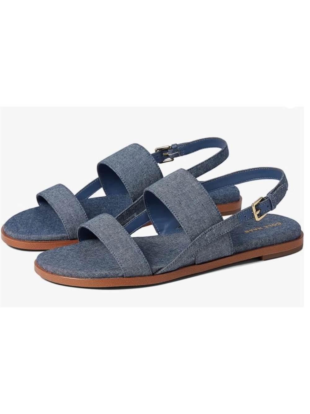 Cole Haan Flynn Slingback Flat Sandals Dark Chambray Size 6.5